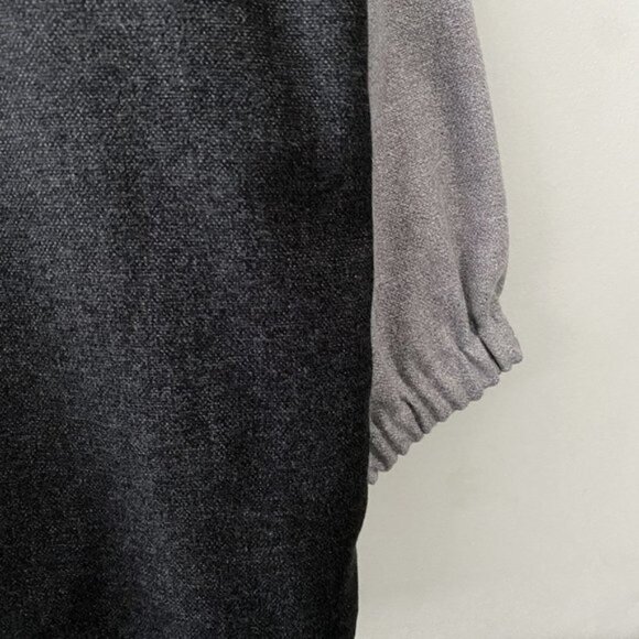 MODAKAWA Charcoal GreyBlack Light Grey Bicolour Punk Pocket Sweatshirt Dress - Picture 8 of 10